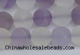 CNA739 15.5 inches 12mm round matte amethyst & white crystal beads