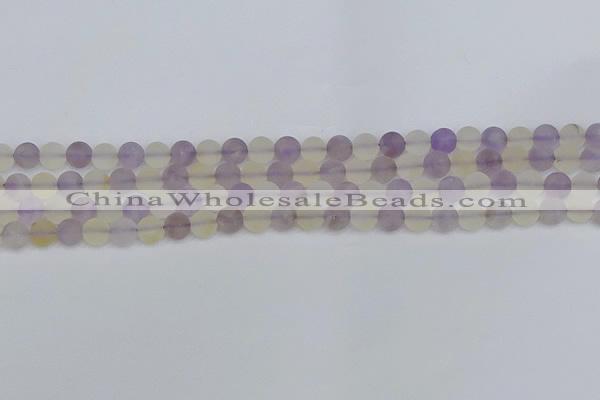 CNA741 15.5 inches 6mm round matte amethyst & citrine beads