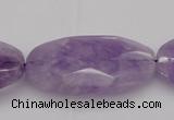 CNA750 15.5 inches 20*40mm faceted oval lavender amethyst beads