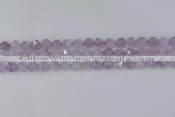 CNA762 15.5 inches 8mm faceted nuggets light lavender amethyst beads