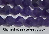 CNA766 15.5 inches 6mm faceted nuggets matte amethyst beads