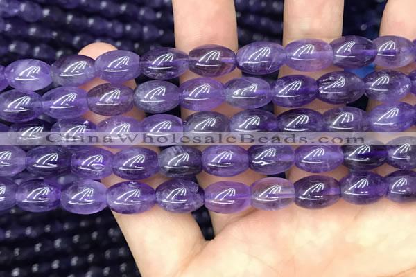 CNA771 15.5 inches 8*11mm rice amethyst gemstone beads
