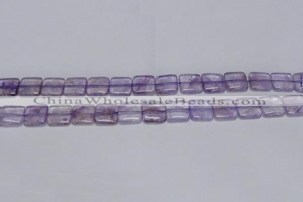 CNA840 15.5 inches 10mm square natural light amethyst beads