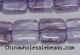 CNA842 15.5 inches 14mm square natural light amethyst beads