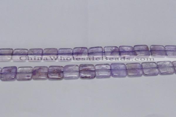 CNA842 15.5 inches 14mm square natural light amethyst beads