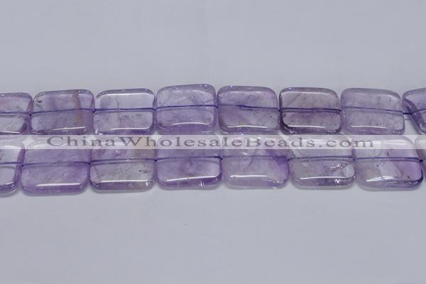 CNA848 15.5 inches 35mm square natural light amethyst beads