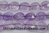 CNA924 15.5 inches 10*10mm faceted flat teardrop natural amethyst beads