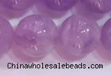 CNA956 15.5 inches 12mm round natural lavender amethyst beads