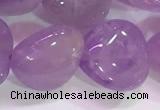 CNA984 15.5 inches 12*12mm heart natural lavender amethyst beads
