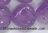 CNA985 15.5 inches 16*16mm heart natural lavender amethyst beads