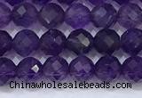 CNA990 15.5 inches 4mmm faceted round amethyst beads wholesale