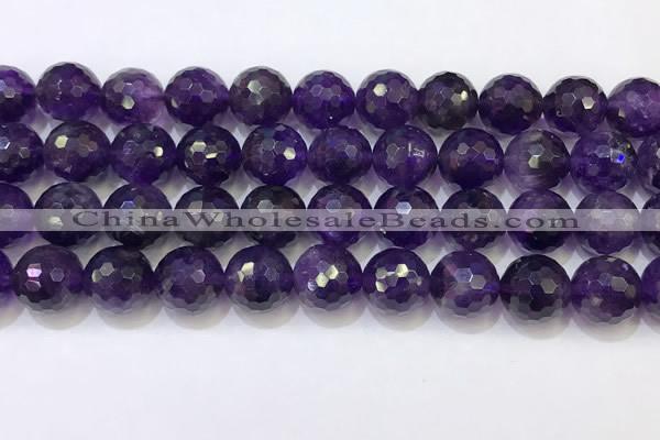 CNA994 15.5 inches 12mmm faceted round amethyst beads wholesale