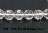 CNC09 15.5 inches 10mm faceted round grade AB natural white crystal beads