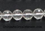 CNC10 15.5 inches 12mm faceted round grade AB natural white crystal beads