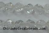 CNC102 15 inches 10mm faceted nuggets white crystal beads