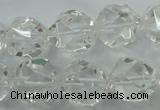 CNC105 15 inches 16mm faceted nuggets white crystal beads