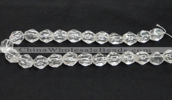 CNC16 13*18mm faceted nugget grade AB natural white crystal beads