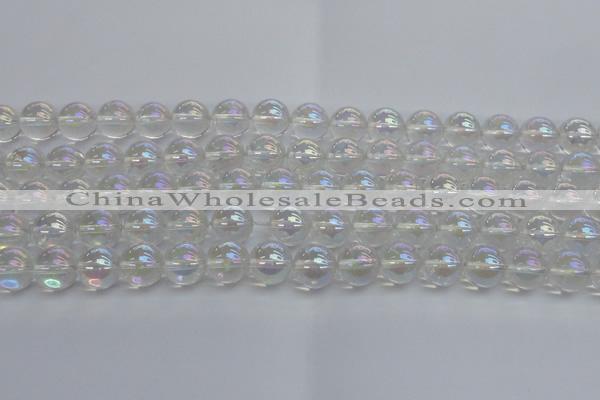 CNC203 15.5 inches 10mm round AB-color white crystal beads