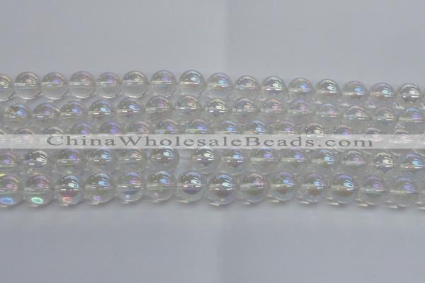 CNC203 15.5 inches 10mm round AB-color white crystal beads