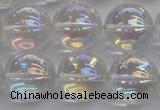 CNC205 15.5 inches 14mm round AB-color white crystal beads