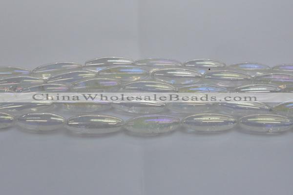 CNC213 15.5 inches 10*30mm rice AB-color white crystal beads