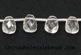 CNC34 8*12mm faceted trapezoid grade AB natural white crystal beads