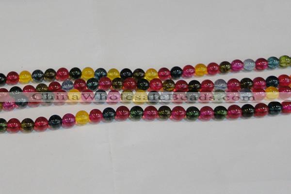 CNC452 15.5 inches 8mm round dyed natural white crystal beads