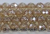 CNC518 15.5 inches 8mm faceted round dyed natural white crystal beads