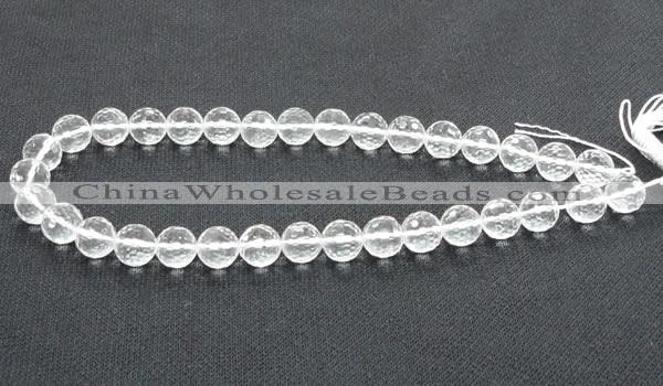 CNC54 15.5 inches 12mm faceted round grade A natural white crystal beads
