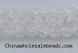 CNC550 15.5 inches 4mm round natural crackle white crystal beads