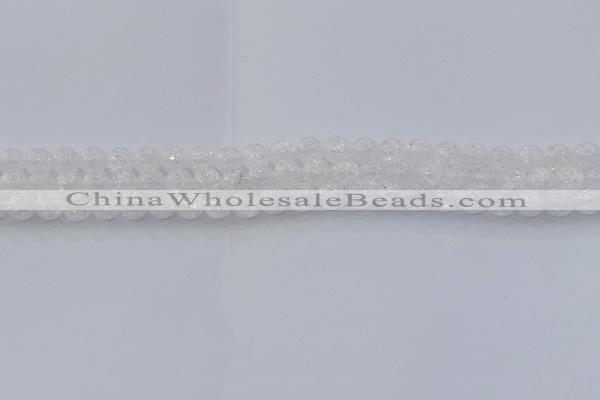 CNC551 15.5 inches 6mm round natural crackle white crystal beads