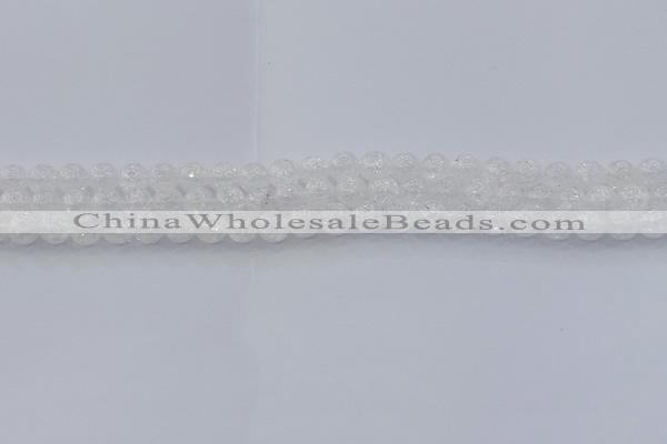 CNC551 15.5 inches 6mm round natural crackle white crystal beads