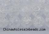 CNC552 15.5 inches 8mm round natural crackle white crystal beads