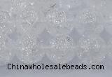 CNC553 15.5 inches 10mm round natural crackle white crystal beads