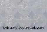 CNC554 15.5 inches 12mm round natural crackle white crystal beads