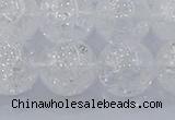 CNC556 15.5 inches 16mm round natural crackle white crystal beads