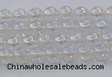 CNC560 15.5 inches 4mm round plated crackle white crystal beads