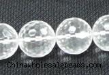 CNC57 15.5 inches 18mm faceted round grade A natural white crystal beads