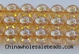 CNC576 15.5 inches 6mm round plated natural white crystal beads