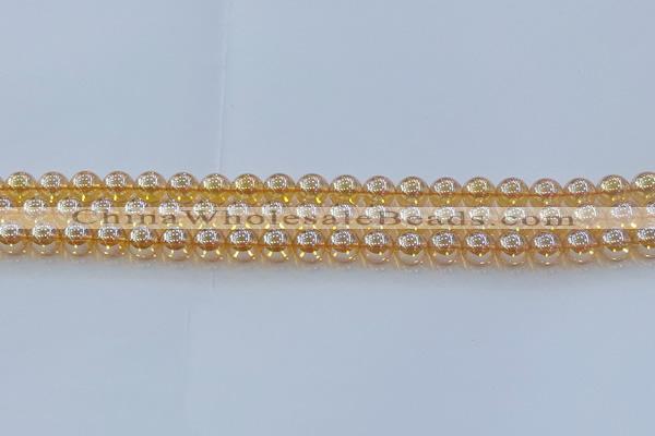 CNC576 15.5 inches 6mm round plated natural white crystal beads