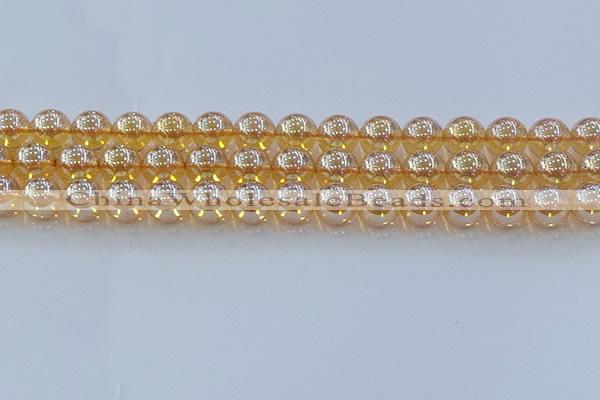 CNC579 15.5 inches 12mm round plated natural white crystal beads