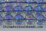 CNC589 15.5 inches 8mm round plated natural white crystal beads