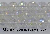 CNC601 15.5 inches 6mm faceted round plated natural white crystal beads