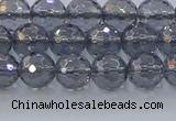 CNC639 15.5 inches 6mm faceted round plated natural white crystal beads