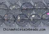 CNC641 15.5 inches 10mm faceted round plated natural white crystal beads