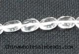 CNC69 15 inches 8*16mm oval grade A natural white crystal beads