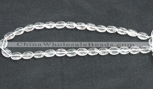 CNC70 15 inches 10*14mm oval grade A natural white crystal beads