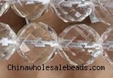 CNC705 15.5 inches 12mm faceted round white crystal beads