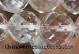 CNC707 15.5 inches 16mm faceted round white crystal beads