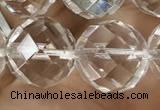 CNC708 15.5 inches 18mm faceted round white crystal beads
